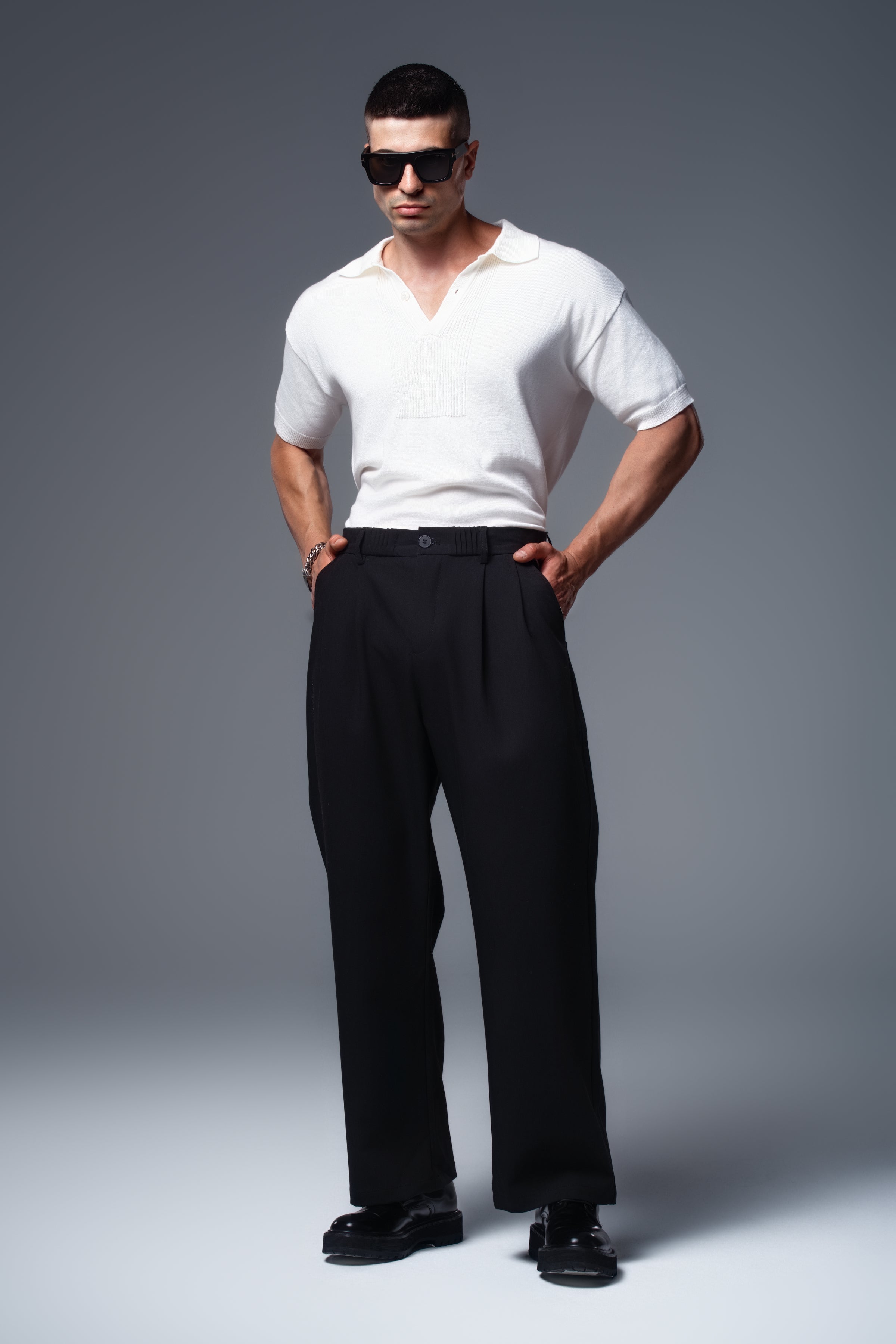 DAVID Knit Polo in White