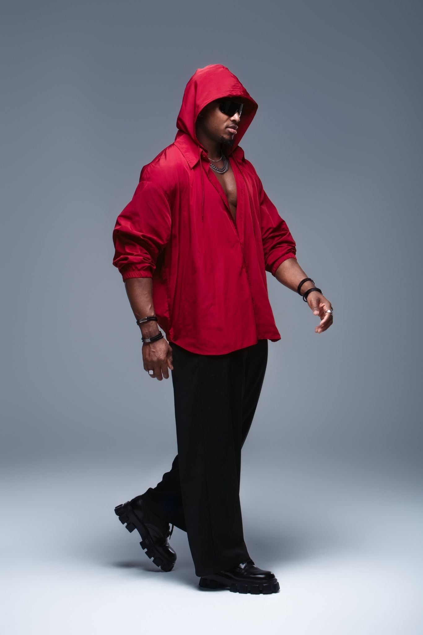 VEINBURN Crimson Red Shirt-Jacket