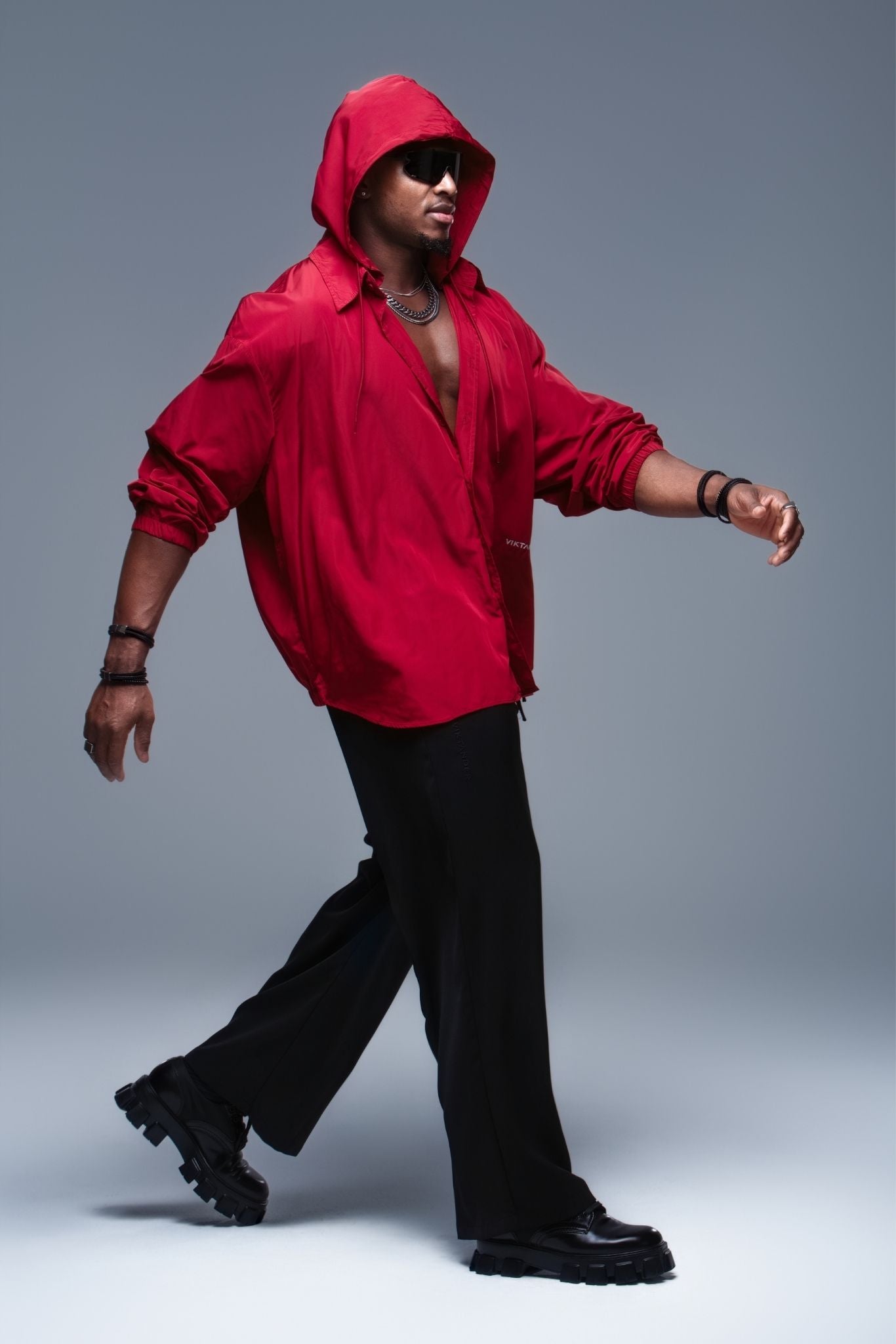 VEINBURN Crimson Red Shirt-Jacket