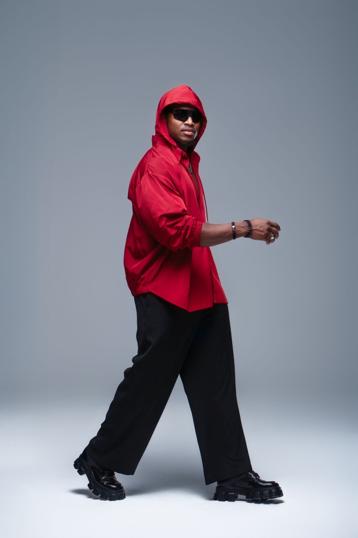 VEINBURN Crimson Red Shirt-Jacket