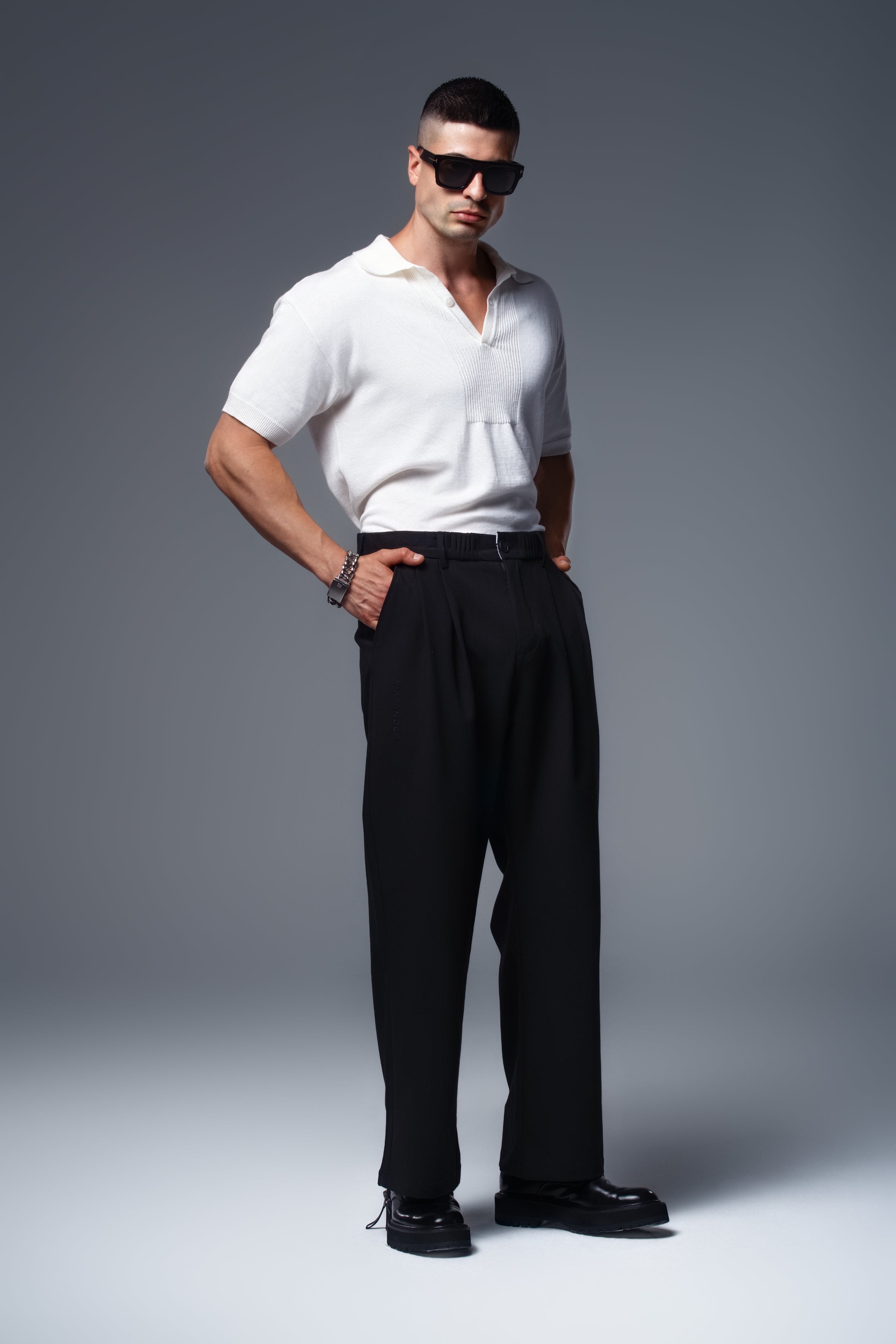 DAVID Knit Polo in White