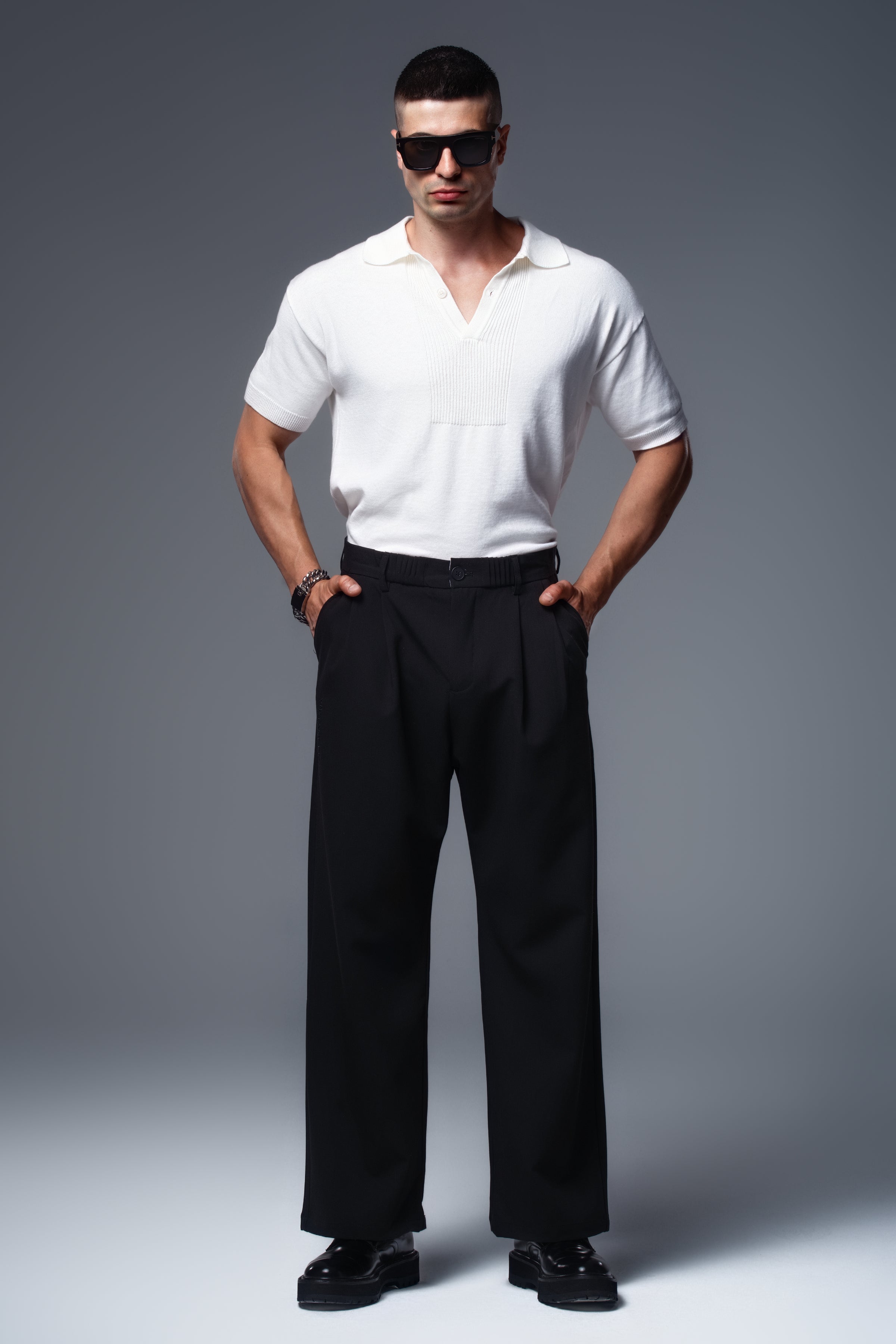 DAVID Knit Polo in White