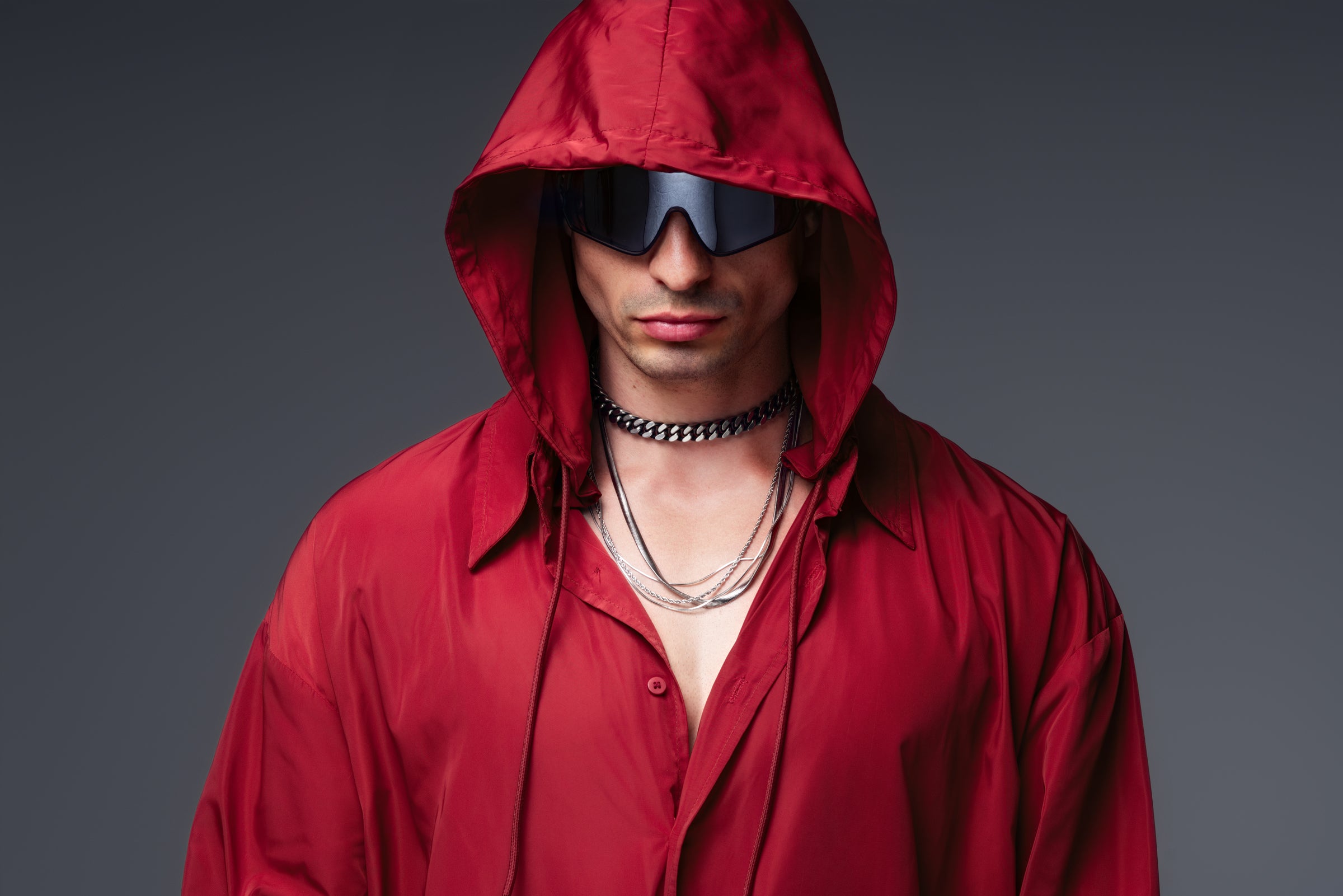 VEINBURN Crimson Red Shirt-Jacket