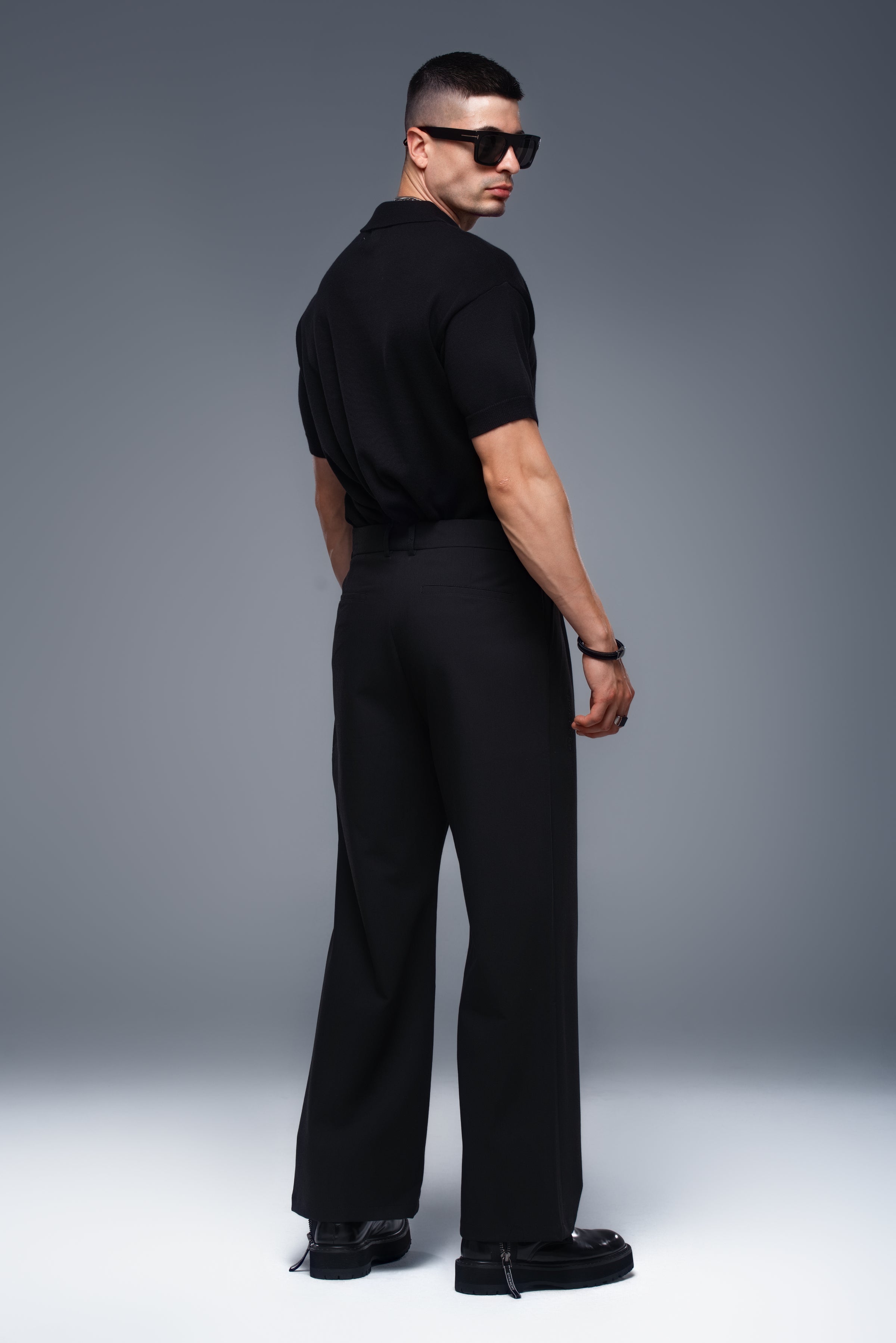 DAVID Knit Polo in Black
